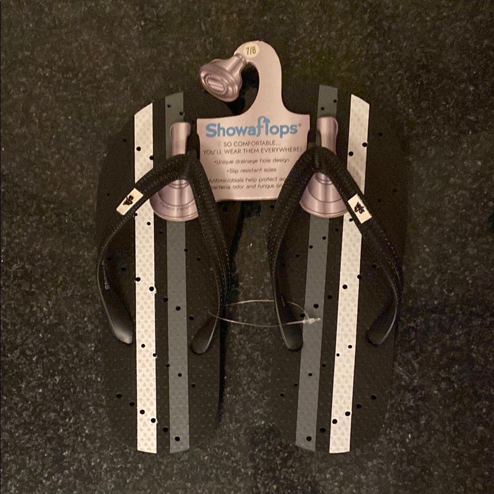 Showaflops Black and Gray Flip Flops Size 7/8